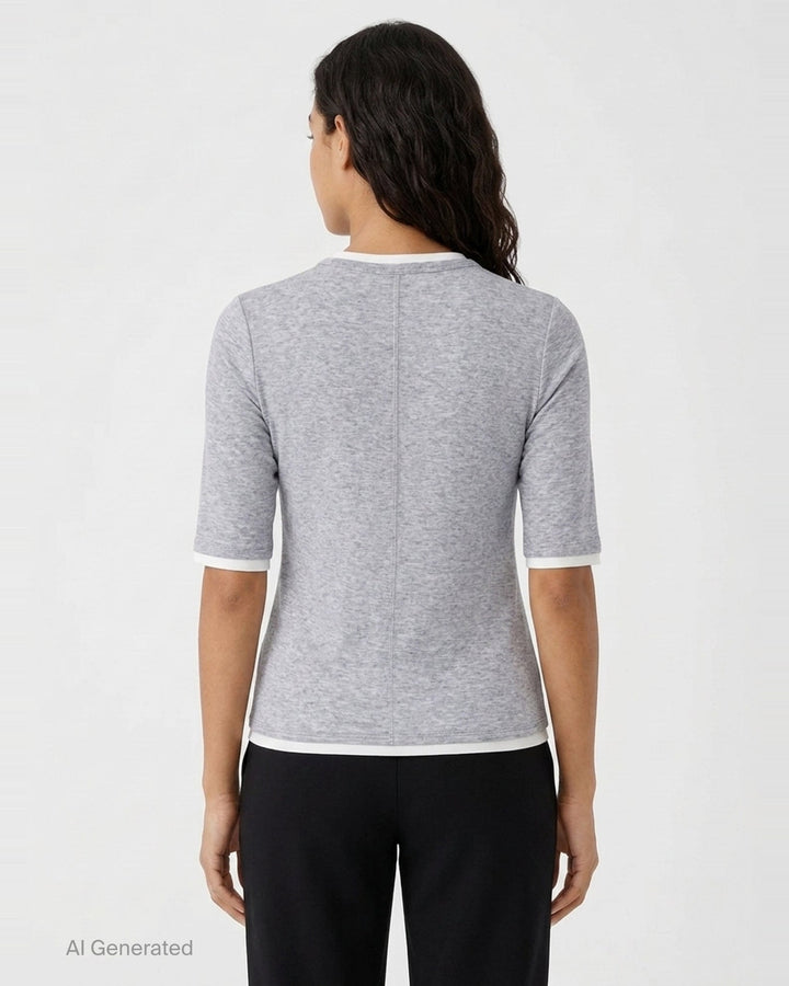 Slim Elbow Sleeve Tee | The Loom Atelier | Club21 - back