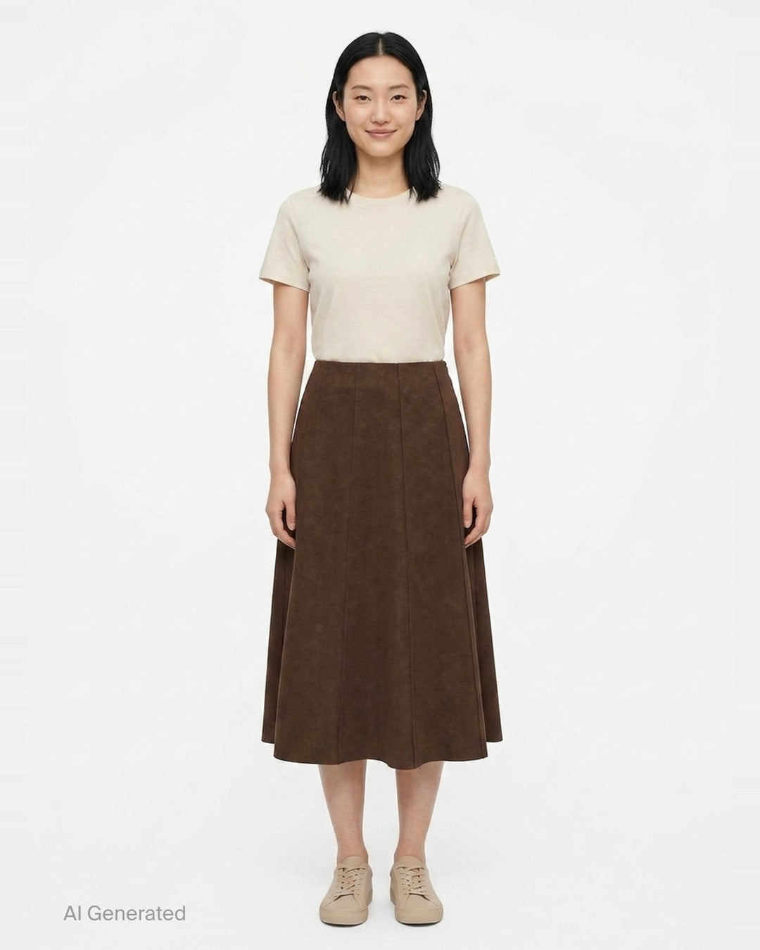Suede Aura Midi Skirt | The Loom Atelier | Club21 - front