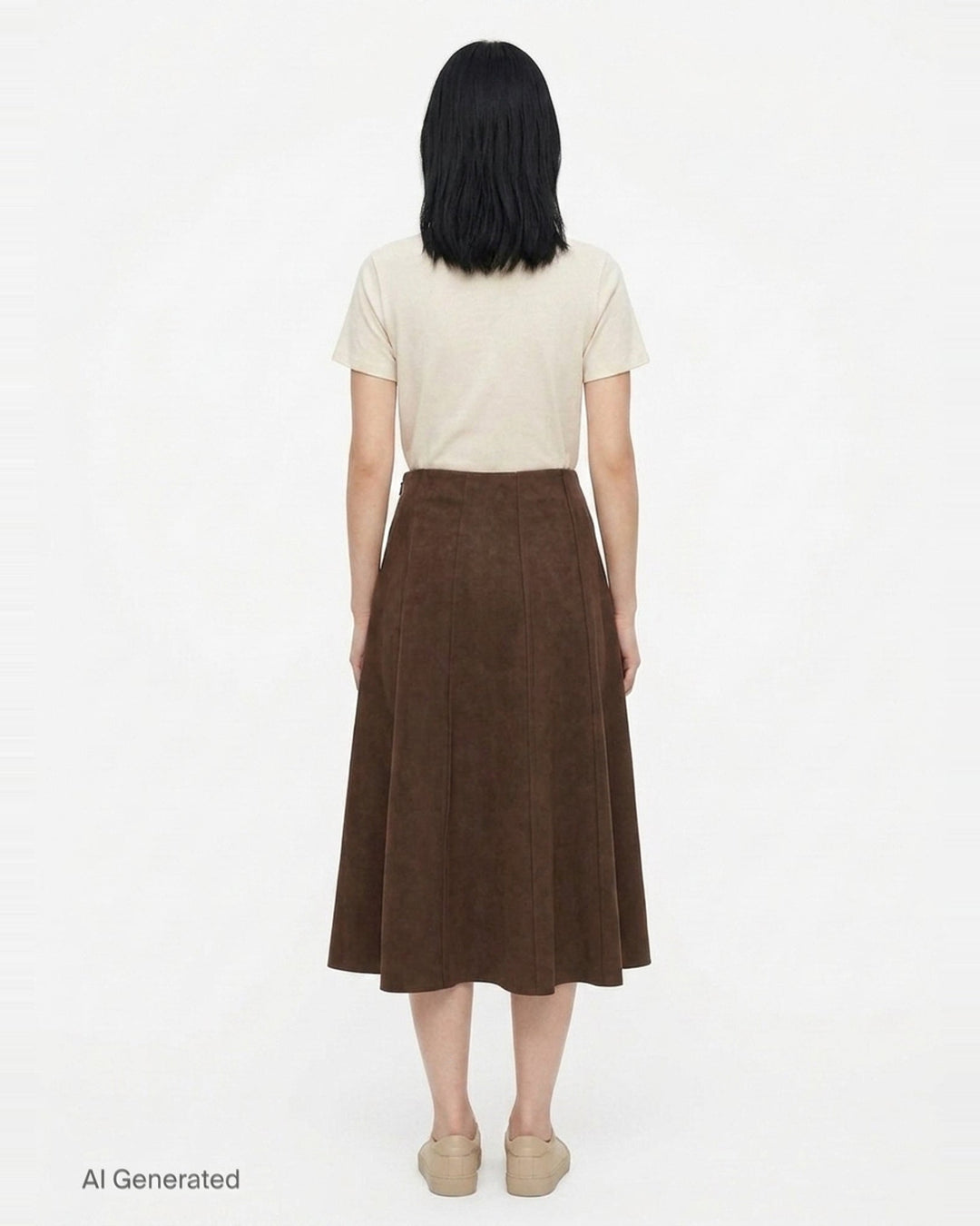 Suede Aura Midi Skirt | The Loom Atelier | Club21 - back