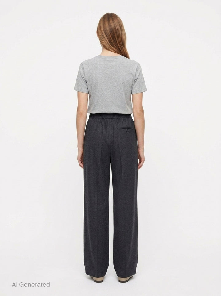 Wool Crease Band Trousers | The Loom Atelier | Club21 - back