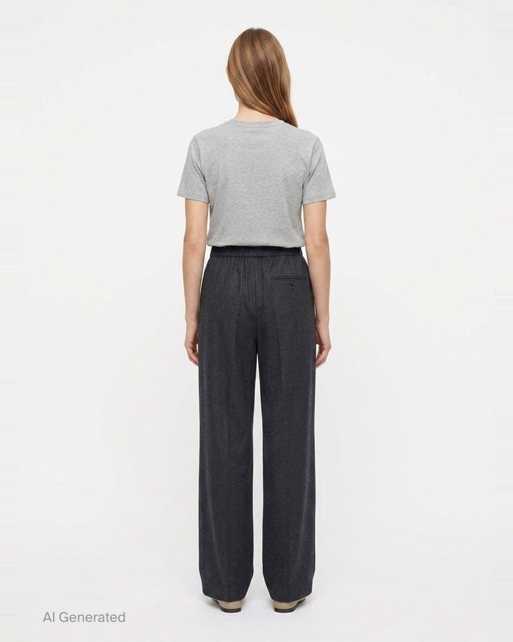 Wool Crease Band Trousers | The Loom Atelier | Club21 - back
