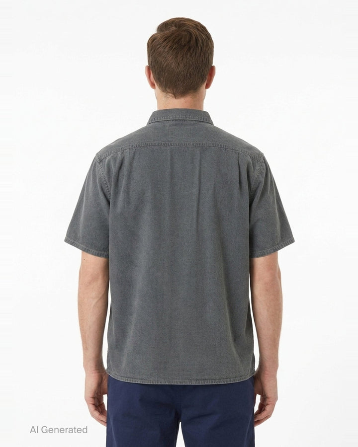 Washed Denim Short Sleeve Shirt | thisisneverthat | Club21 - back