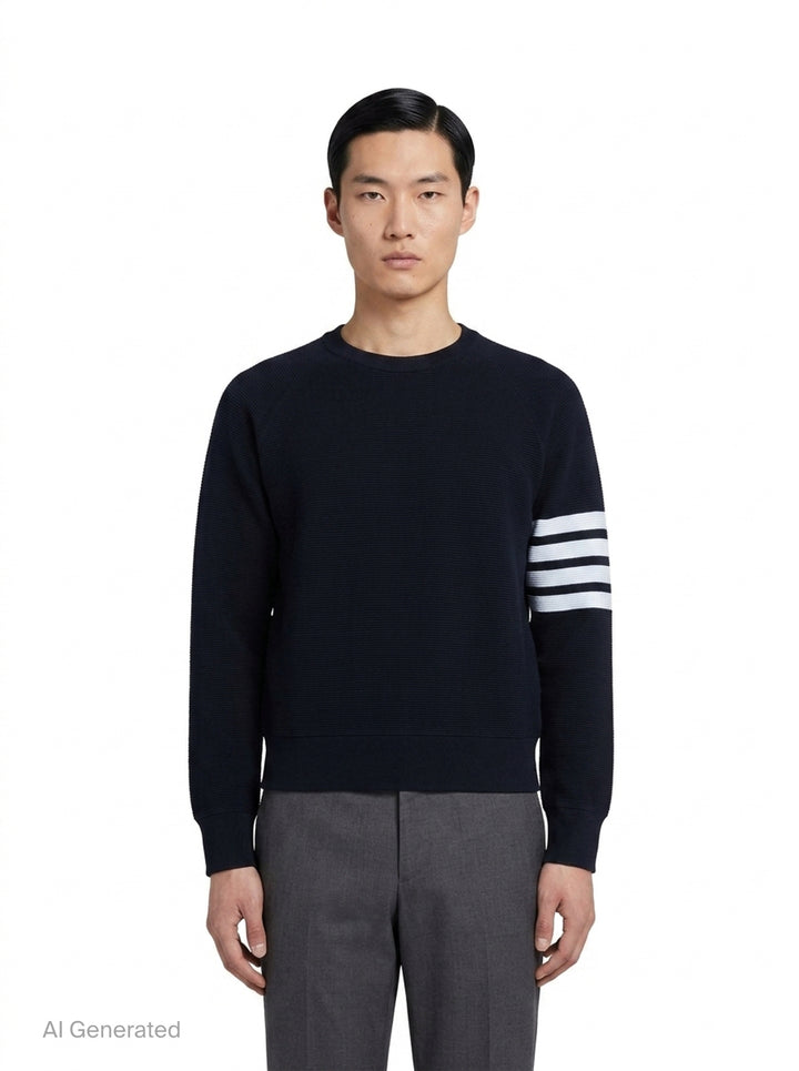 4-Bar Cotton Pullover Sweatshirt | Thom Browne | Club21 - front