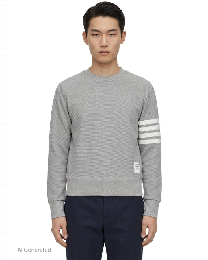 4-Bar Cotton Pullover Sweatshirt | Thom Browne | Club21 - front