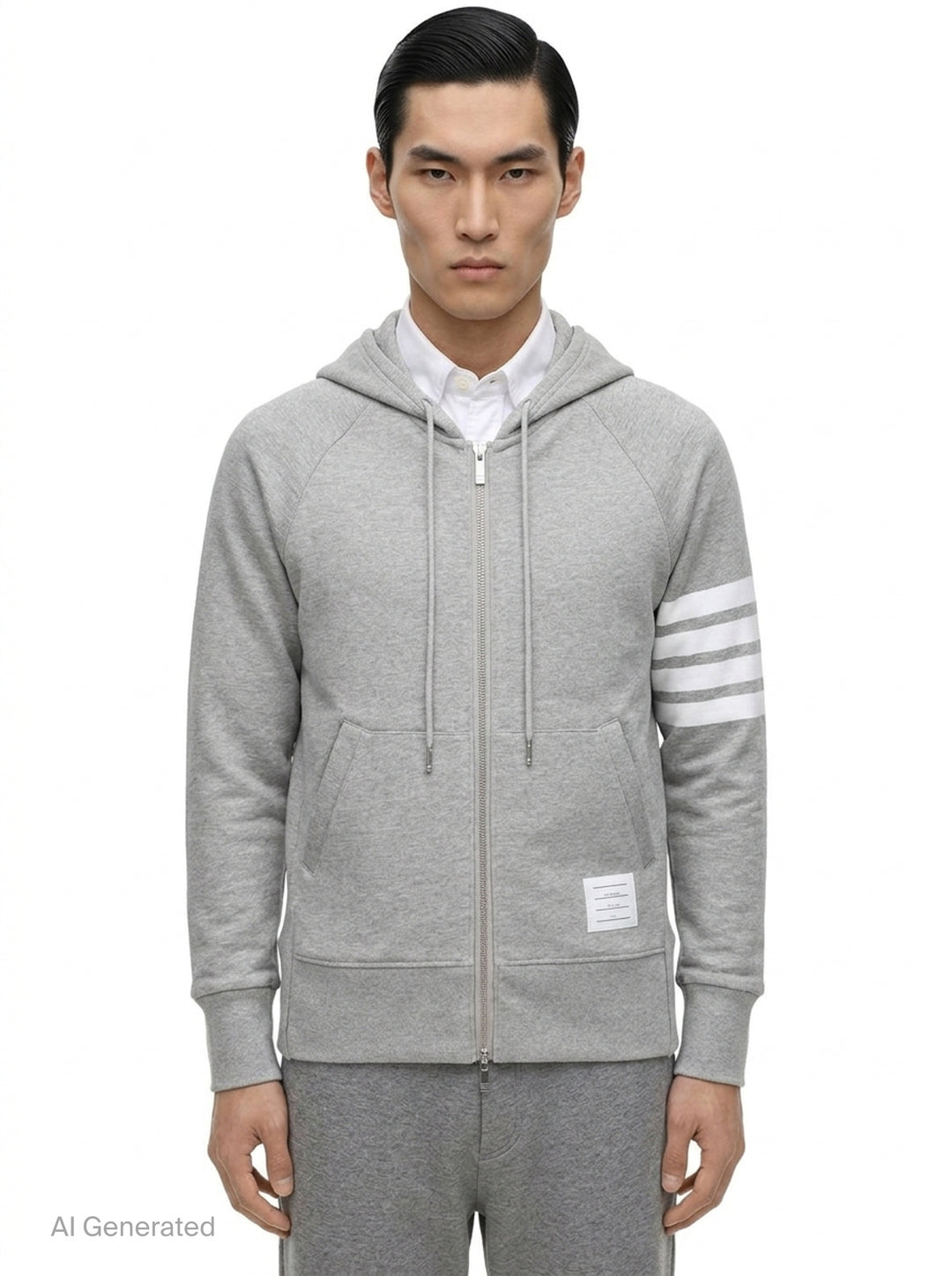 4-Bar Full Zip Hoodie | Thom Browne | Club21 - front