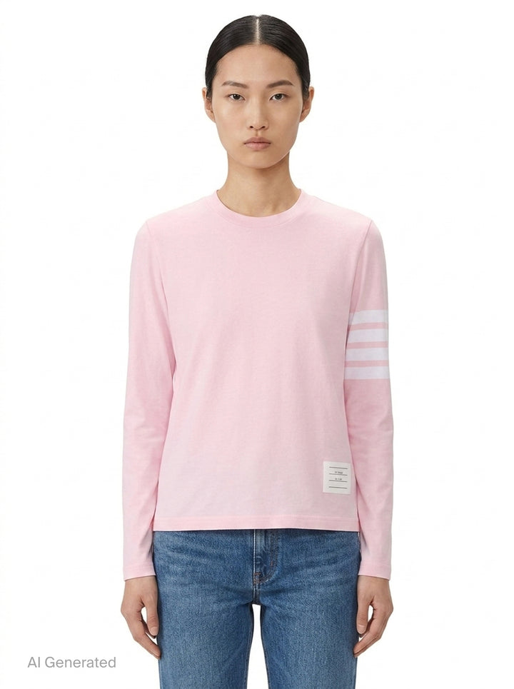 4-Bar Long Sleeve Tee | Thom Browne | Club21 - front