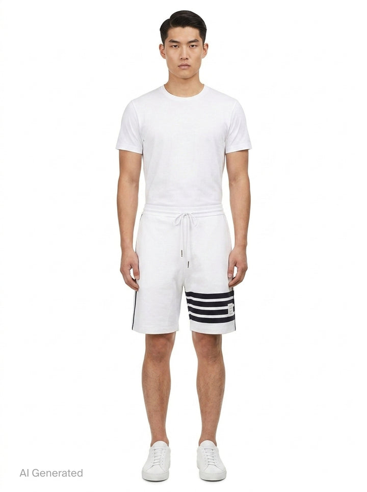 4-Bar Loopback Sweat Shorts | Thom Browne | Club21 - front