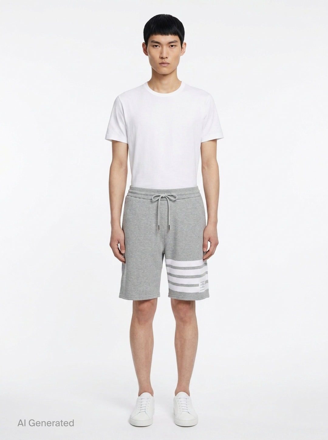 4-Bar Mid Thigh Shorts | Thom Browne | Club21 - front