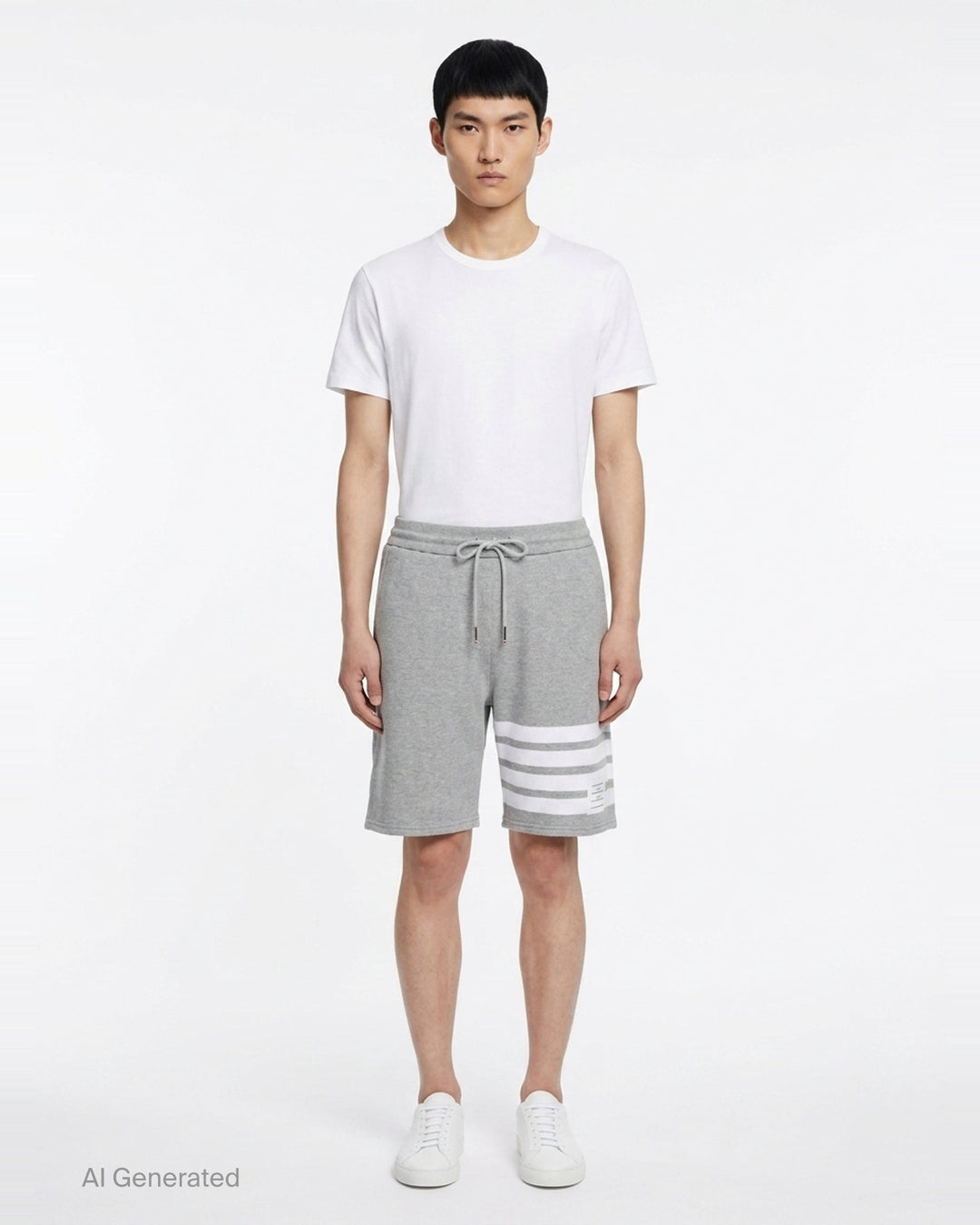 4-Bar Mid Thigh Shorts | Thom Browne | Club21 - front