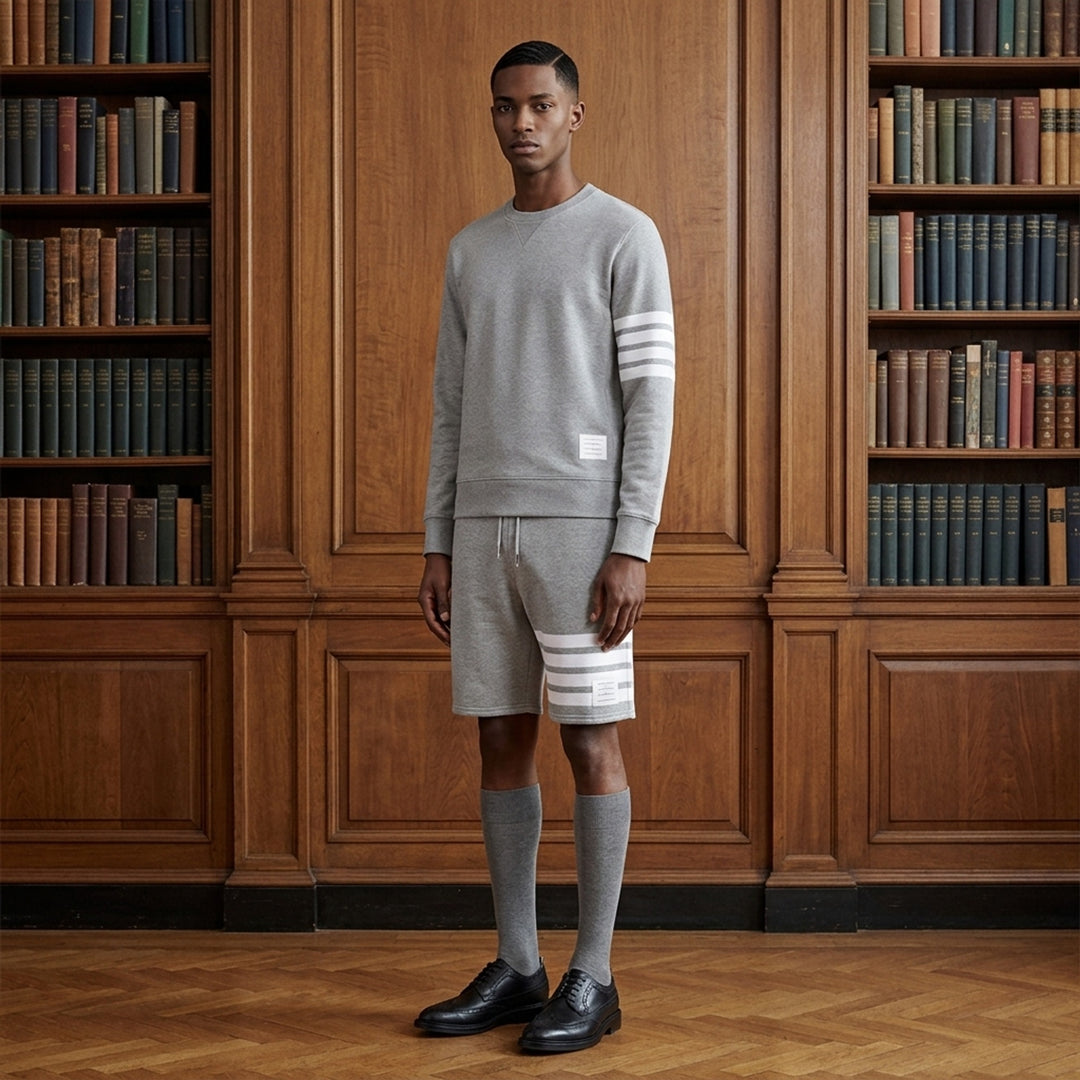 4-Bar Mid Thigh Shorts | Thom Browne | Club21 - lifestyle