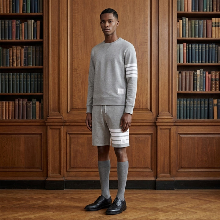 4-Bar Mid Thigh Shorts | Thom Browne | Club21 - lifestyle