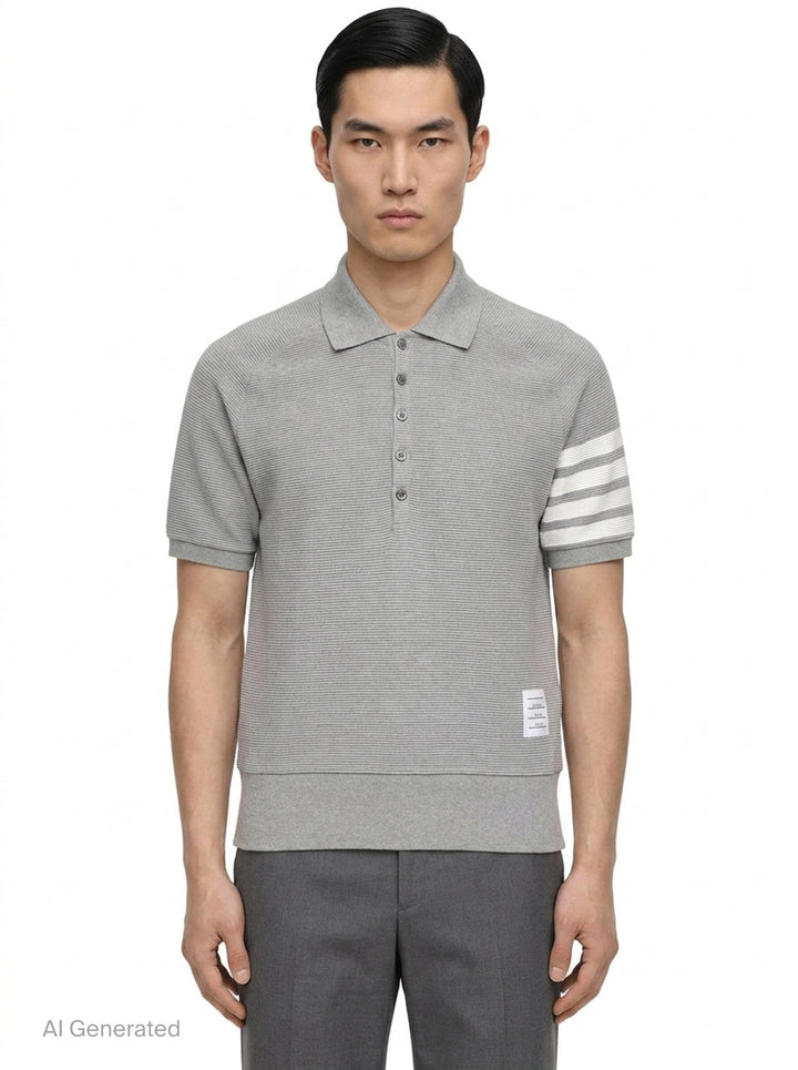4-Bar Saddle Sleeve Polo | Thom Browne | Club21 - front