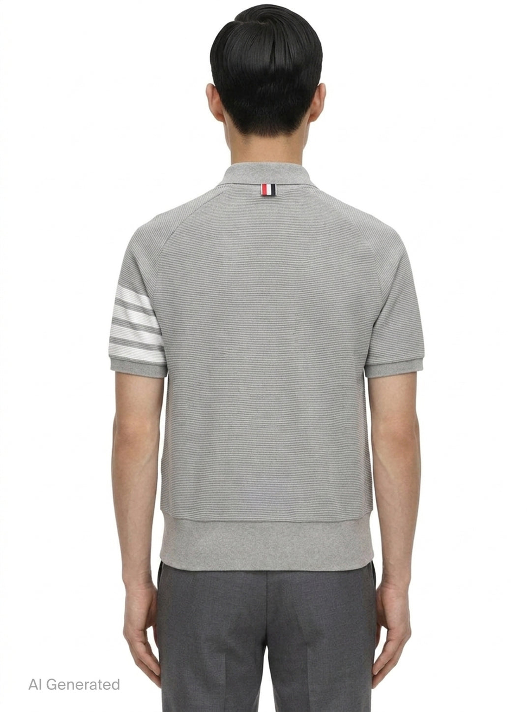 4-Bar Saddle Sleeve Polo | Thom Browne | Club21 - back
