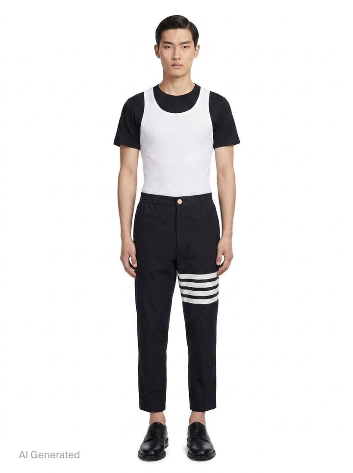 4-Bar Stripe Track Trousers | Thom Browne | Club21 - front