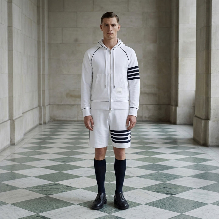 4-Bar Stripe Zip Through Hoodie | Thom Browne | Club21 - lifestyle