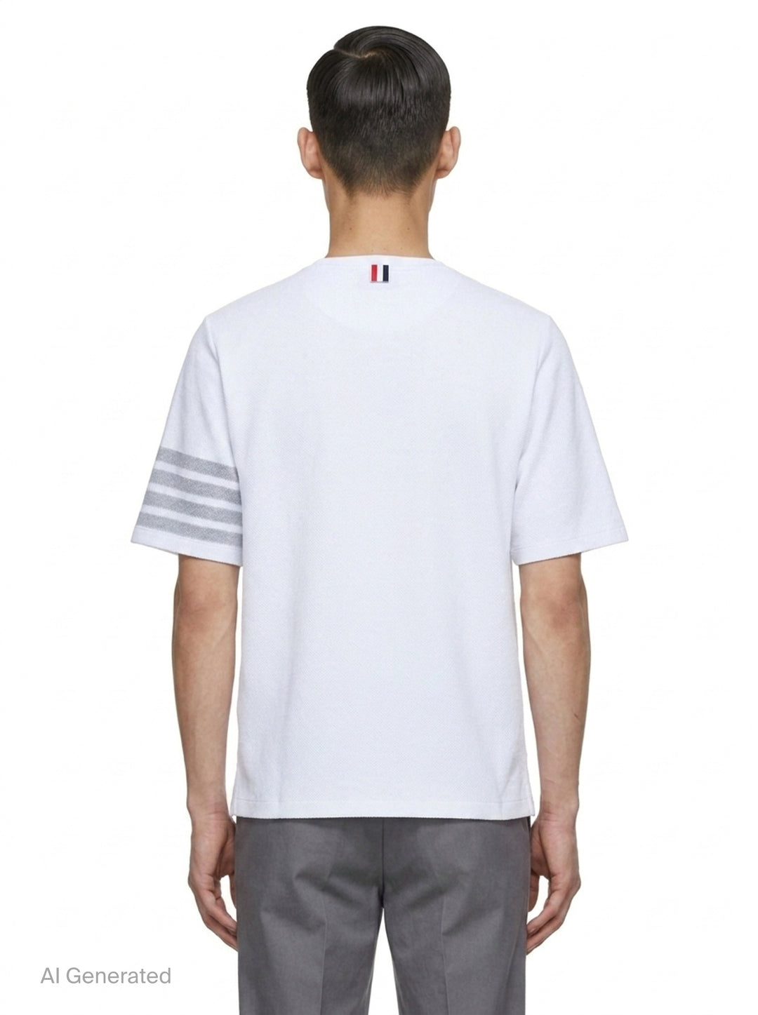 4-Bar Textured Short Sleeve Tee | Thom Browne | Club21 - back