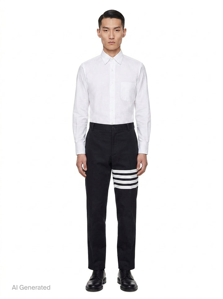 4-Bar Unconstructed Chino Trousers | Thom Browne | Club21 - front