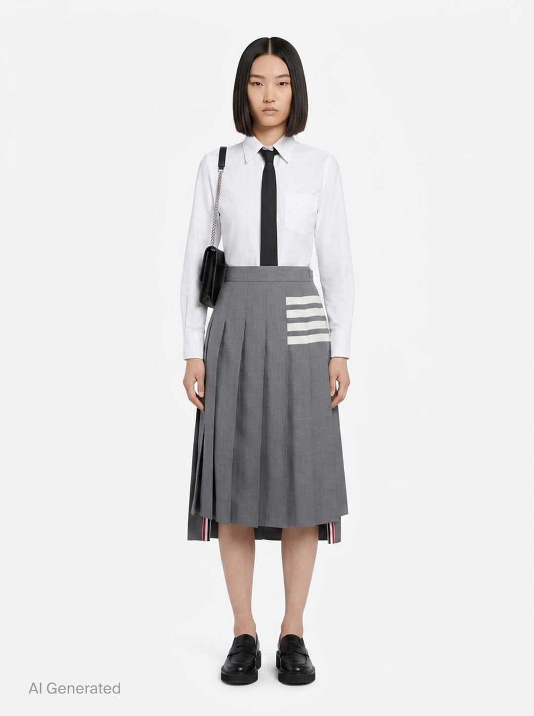 Below Knee Pleated Skirt | Thom Browne | Club21 - front