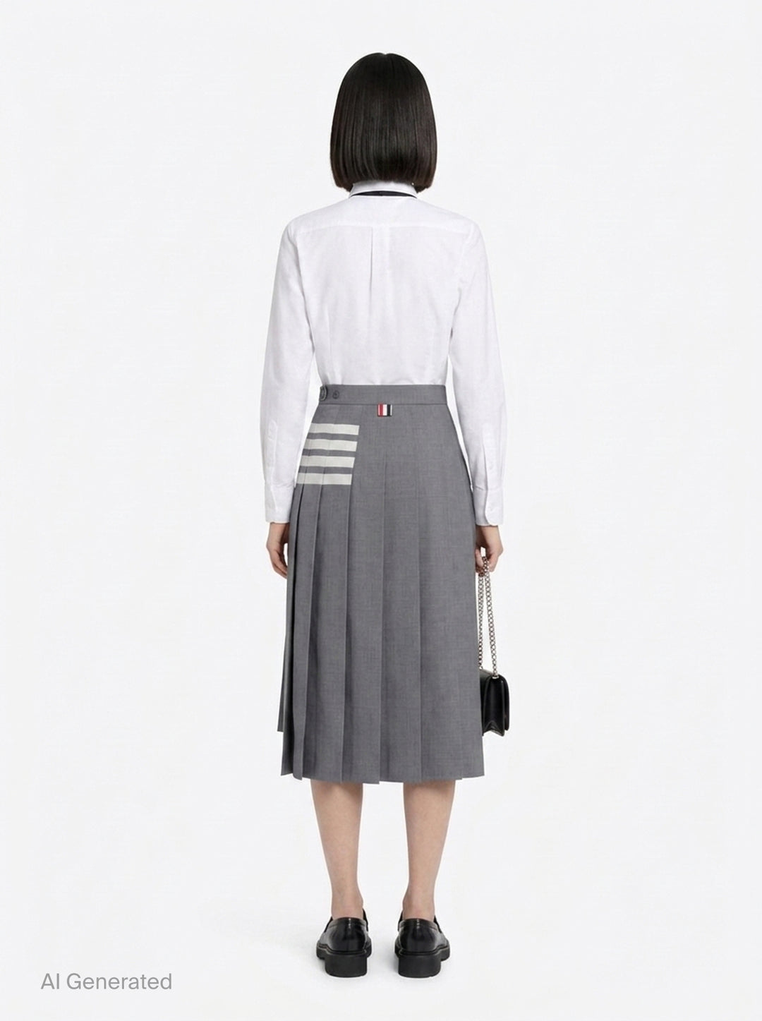 Below Knee Pleated Skirt | Thom Browne | Club21 - back