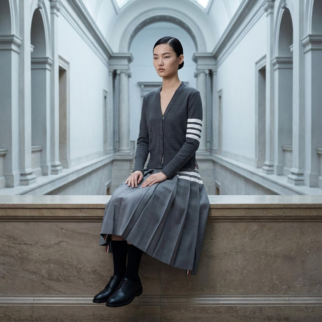 Below Knee Pleated Skirt | Thom Browne | Club21 - lifestyle