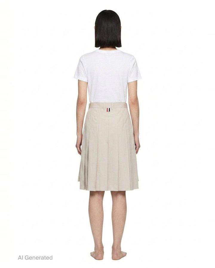 Bermuda Length Pleated Skirt | Thom Browne | Club21 - back
