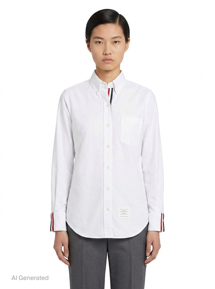 Button-Down Oxford Cotton Shirt | Thom Browne | Club21 - front