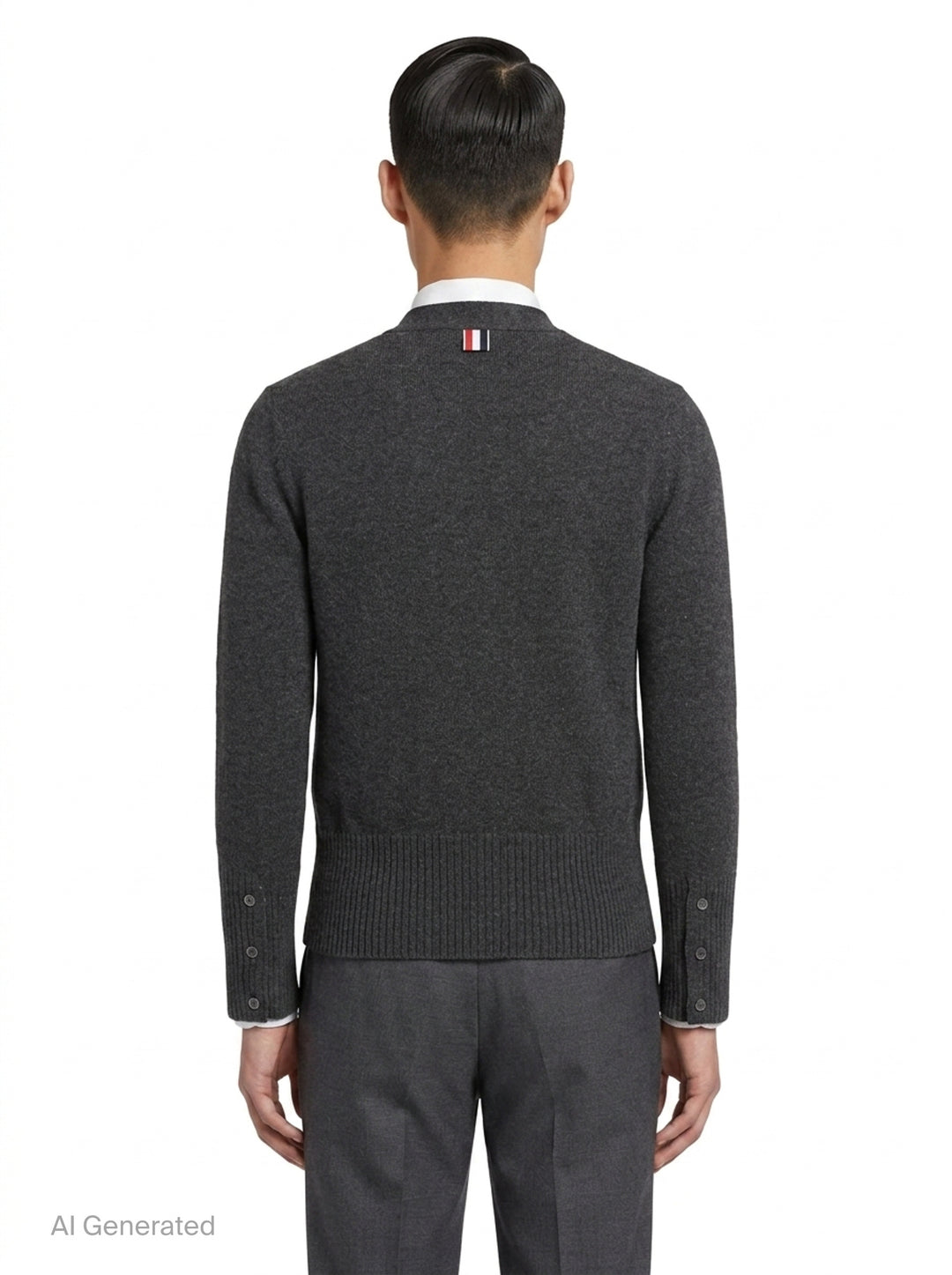 Cable Knit V-Neck Cardigan | Thom Browne | Club21 - back