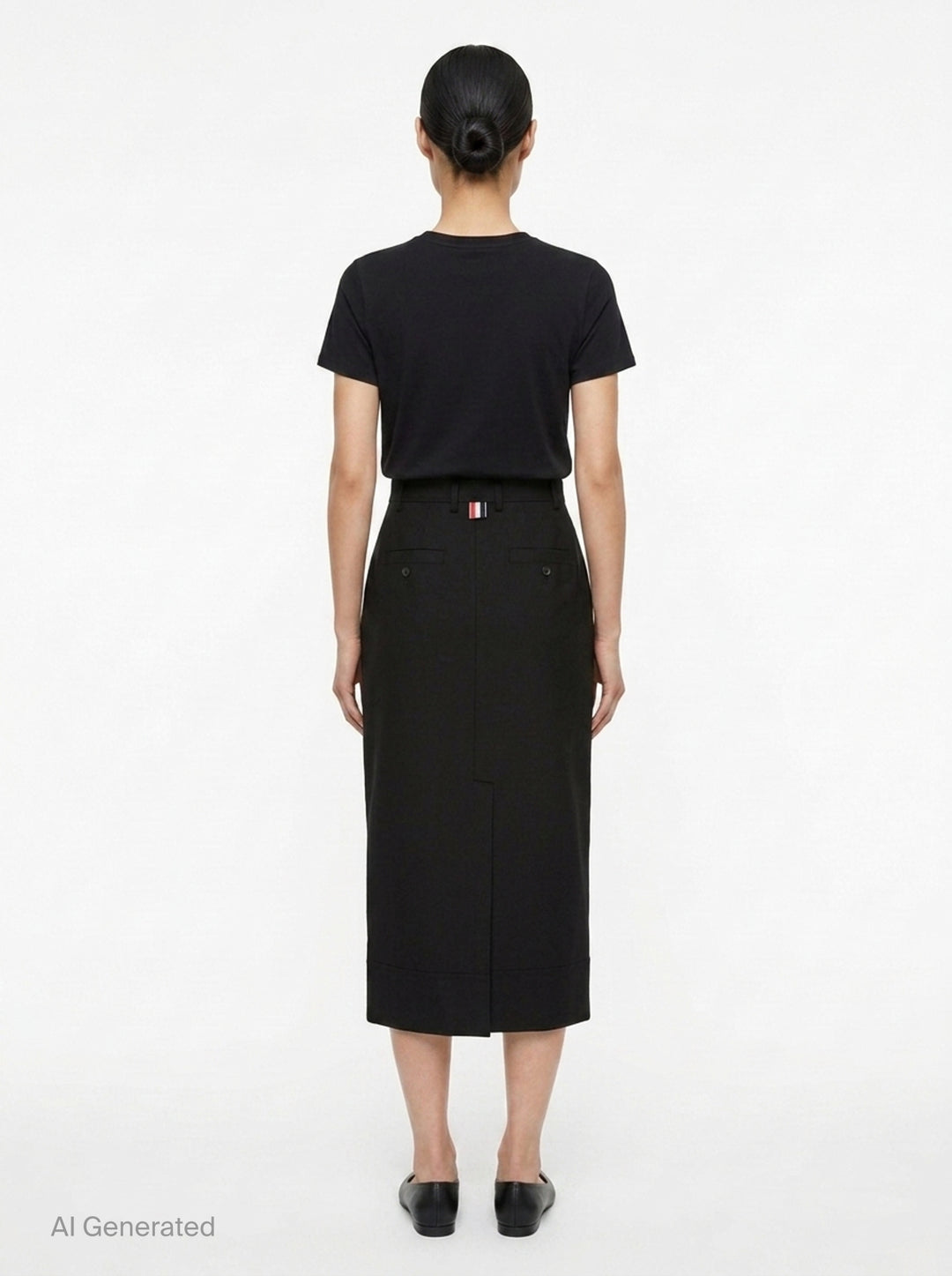 Calf Length High Waisted Skirt | Thom Browne | Club21 - back