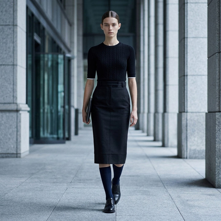 Calf Length High Waisted Skirt | Thom Browne | Club21 - lifestyle