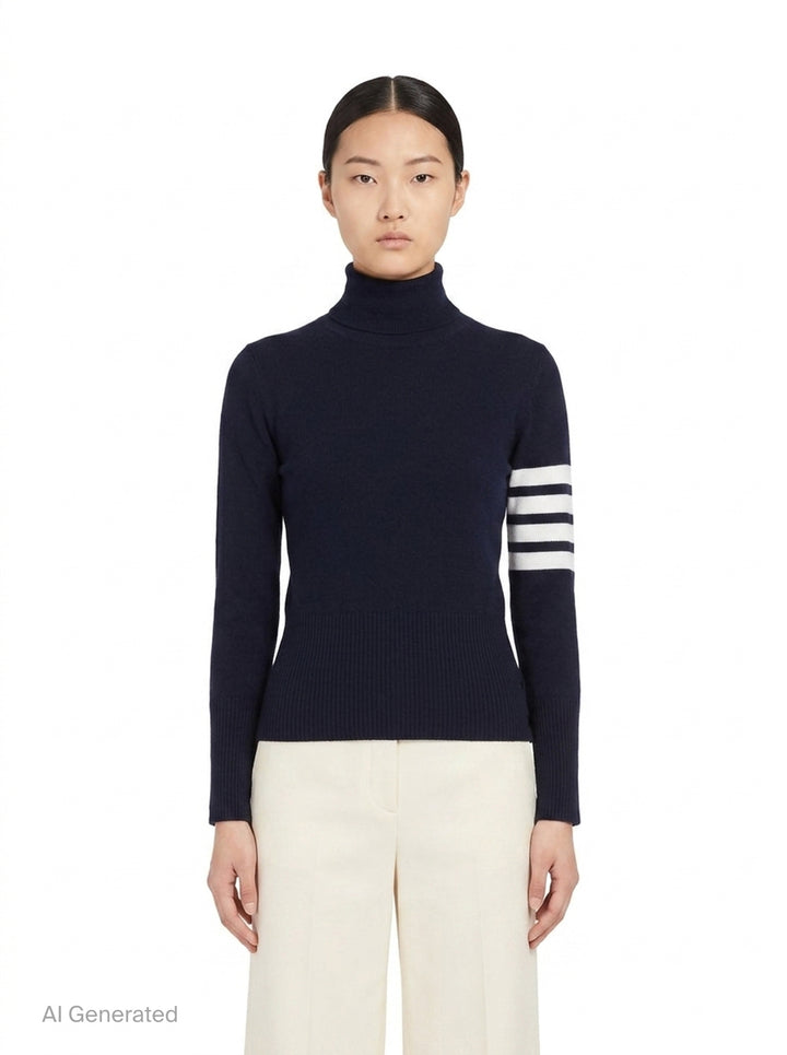Cashmere Turtleneck Sweater | Thom Browne | Club21 - front