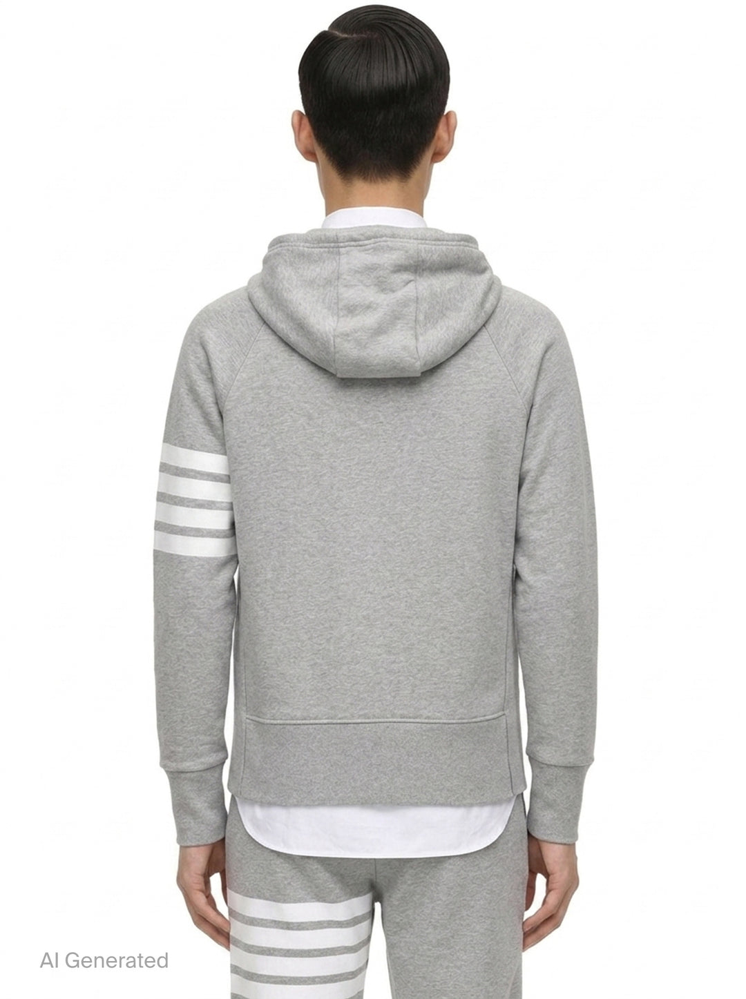 Classic 4-Bar Full Zip Hoodie | Thom Browne | Club21 - back