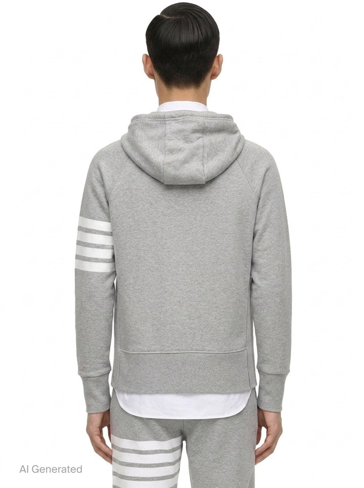 Classic 4-Bar Full Zip Hoodie | Thom Browne | Club21 - back