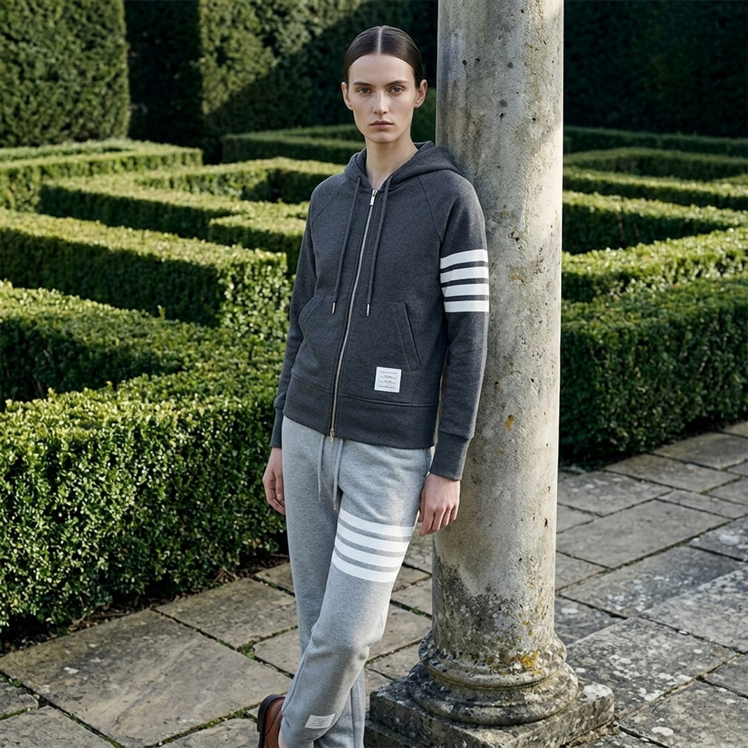 Classic 4-Bar Full Zip Hoodie | Thom Browne | Club21 - lifestyle