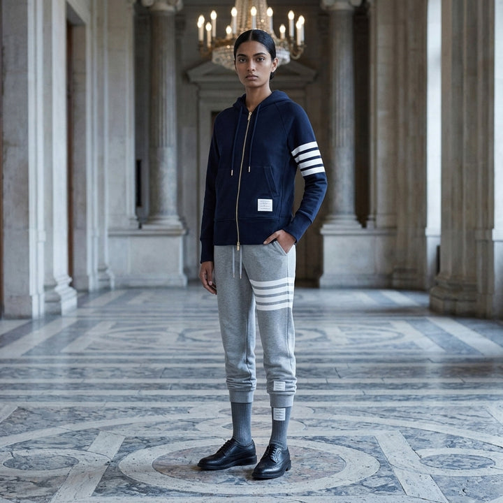 Classic 4-Bar Full Zip Hoodie | Thom Browne | Club21 - lifestyle