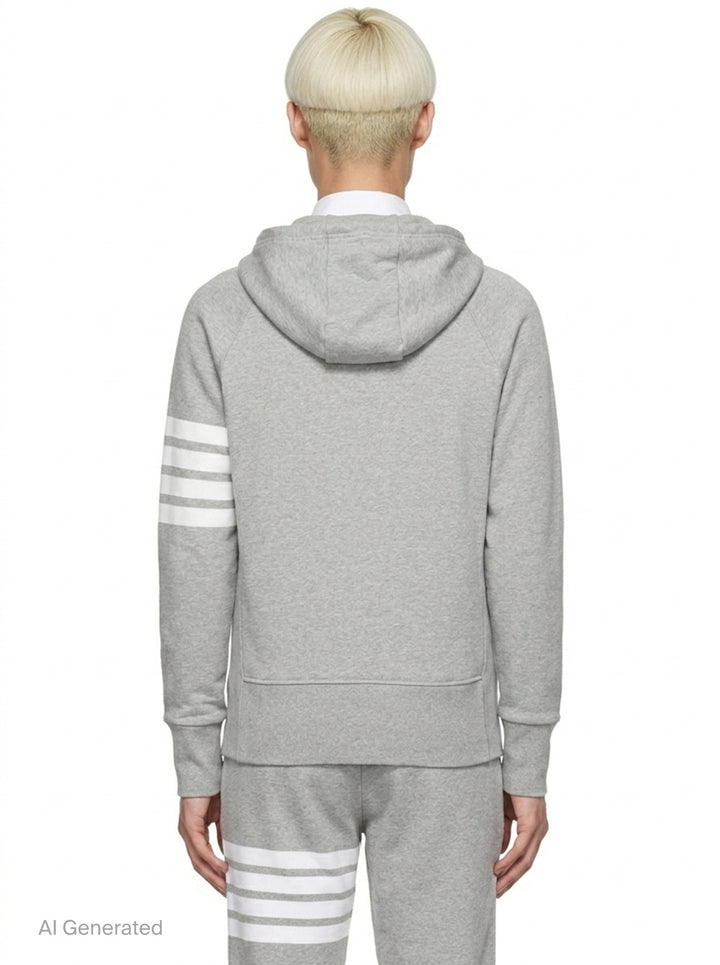 Classic 4-Bar Zip Hoodie | Thom Browne | Club21 - back