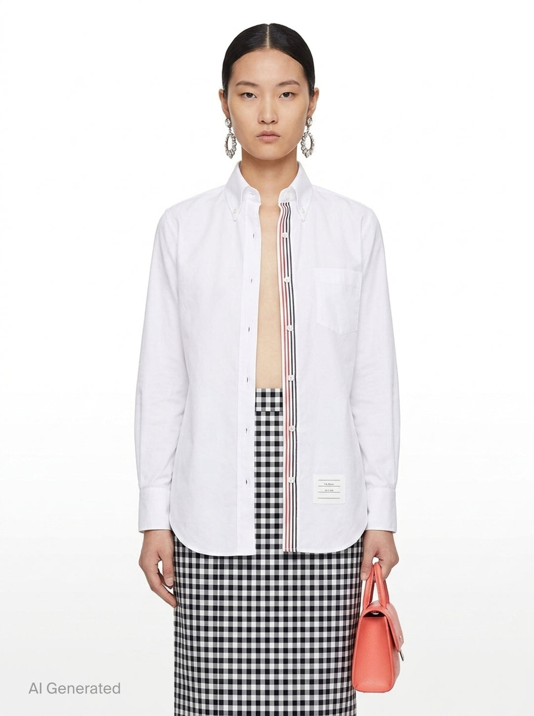 Classic Long Sleeve Button Down Shirt | Thom Browne | Club21 - front