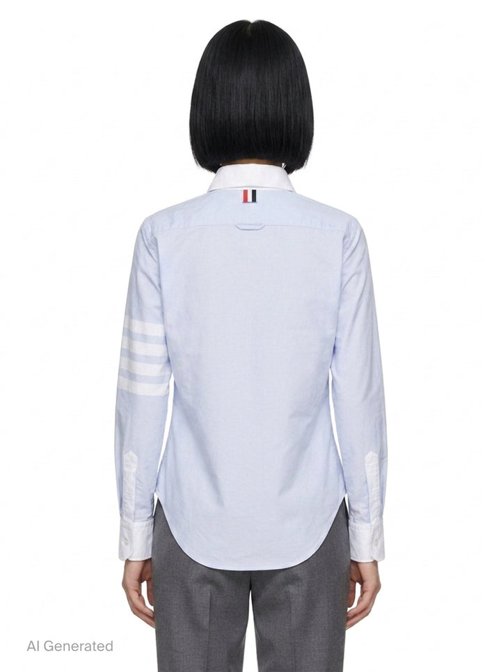 Classic Long Sleeve Round Collar Blouse | Thom Browne | Club21 - back