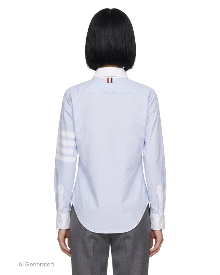 Classic Long Sleeve Round Collar Blouse | Thom Browne | Club21 - back