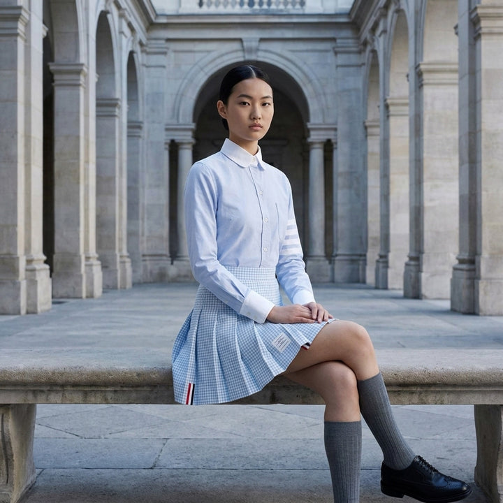 Classic Long Sleeve Round Collar Blouse | Thom Browne | Club21 - lifestyle