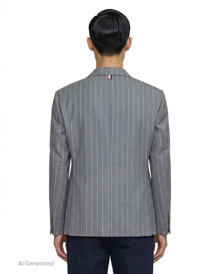Classic Pinstripe Single Breasted Blazer | Thom Browne | Club21 - back