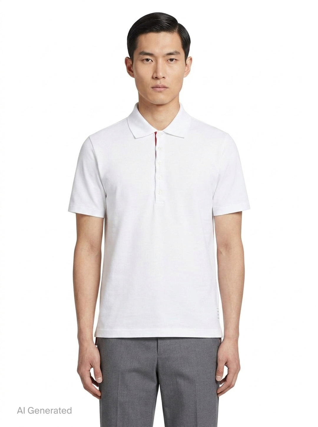 Classic Pique Stripe Relaxed Polo | Thom Browne | Club21 - front
