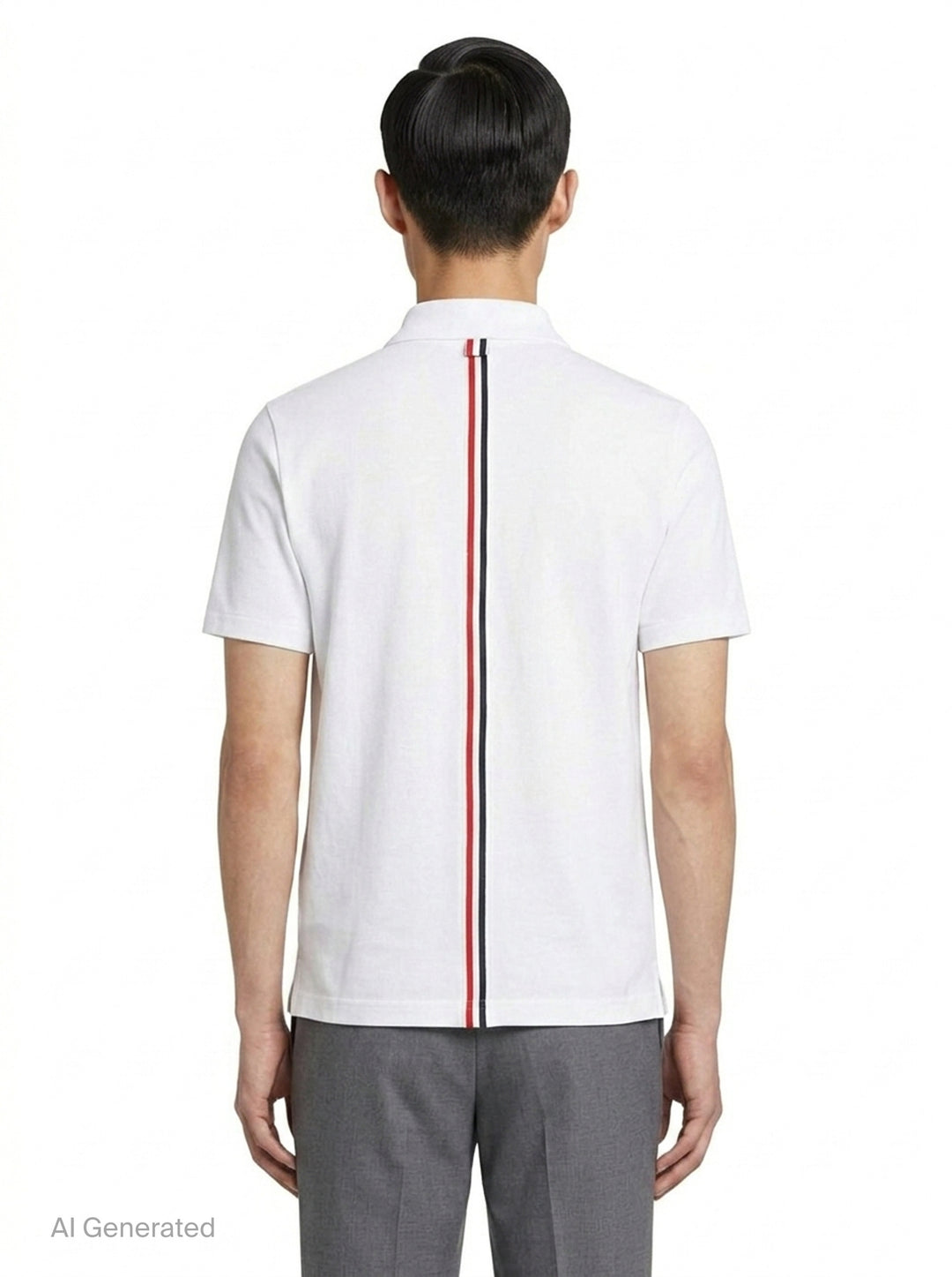 Classic Pique Stripe Relaxed Polo | Thom Browne | Club21 - back
