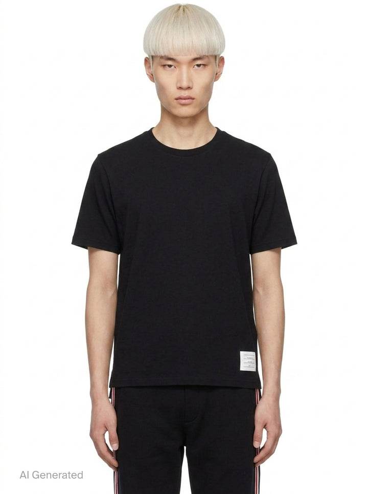 Classic Pique Stripe Tee | Thom Browne | Club21 - front