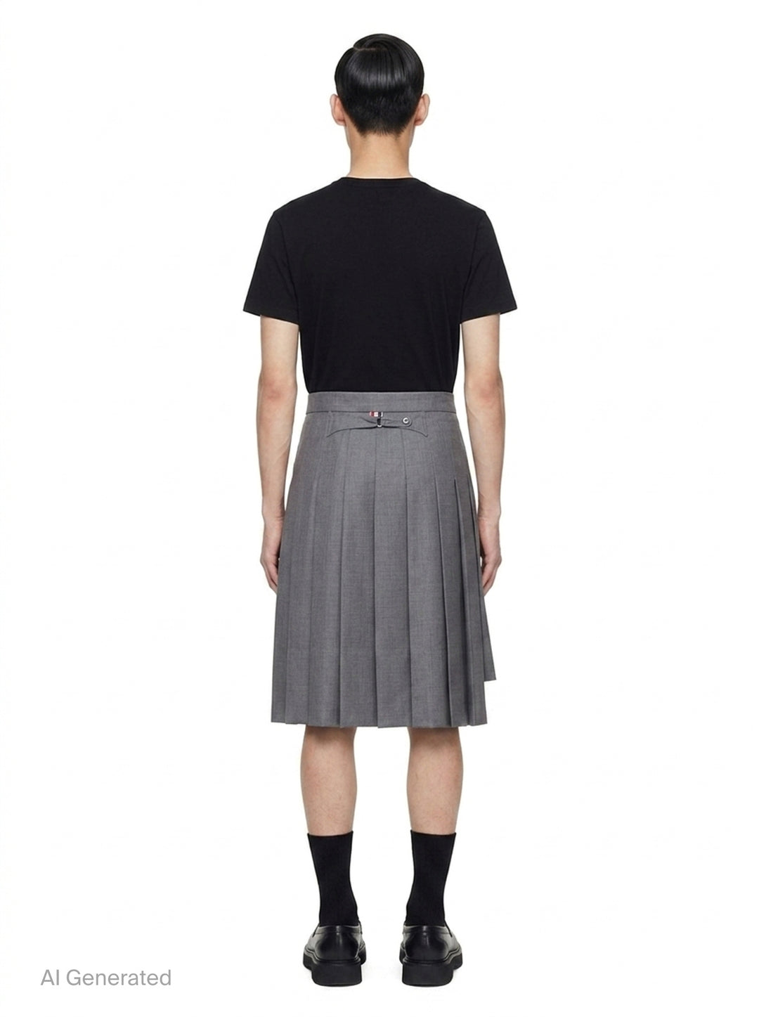 Classic Rise Pleated Knee Length Skirt | Thom Browne | Club21 - back