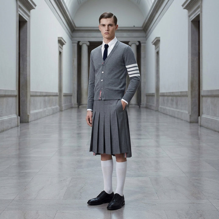 Classic Rise Pleated Knee Length Skirt | Thom Browne | Club21 - lifestyle