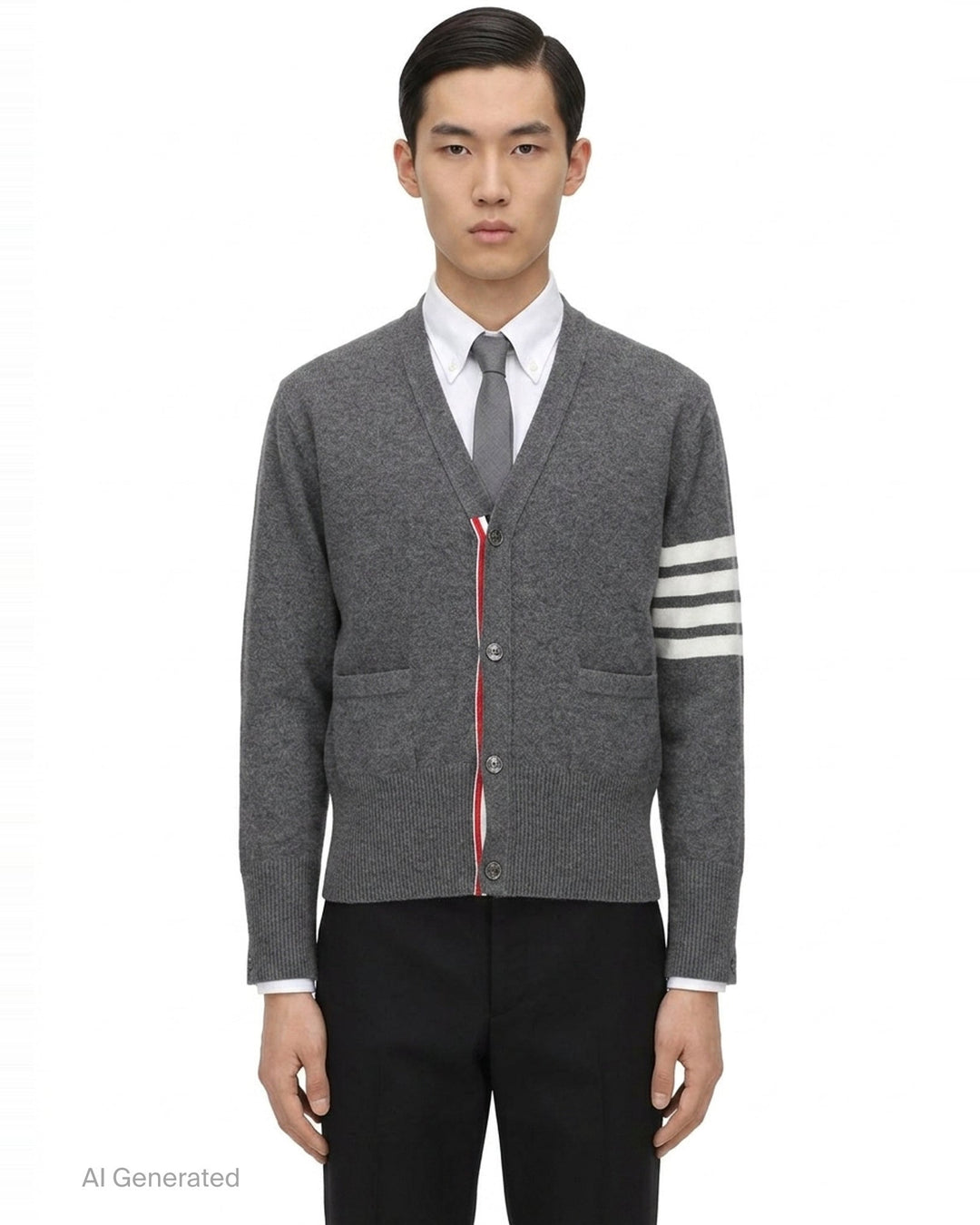 Classic V-Neck 4-Bar Cardigan | Thom Browne | Club21 - front