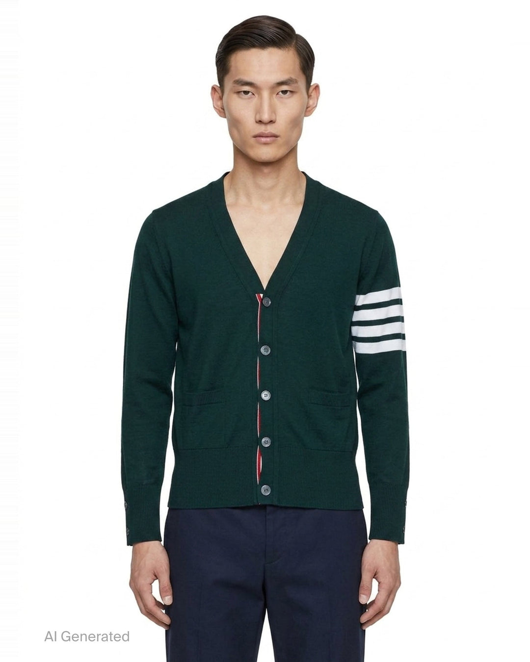 Classic V-Neck Cardigan | Thom Browne | Club21 - front