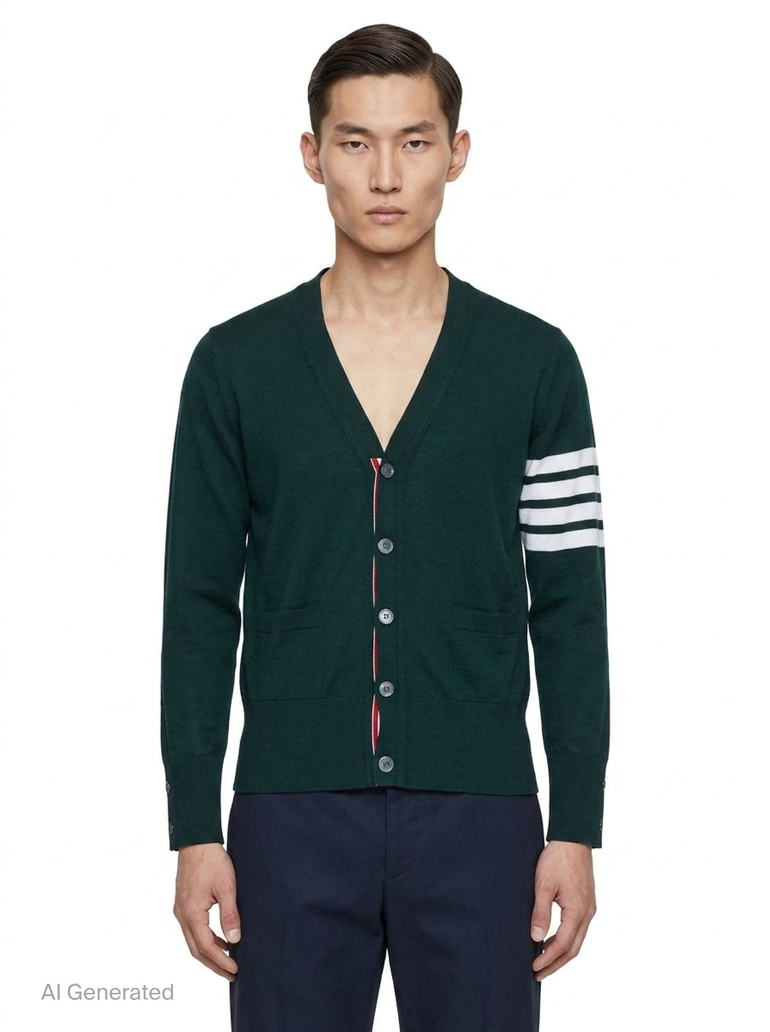 Classic V-Neck Cardigan | Thom Browne | Club21 - front