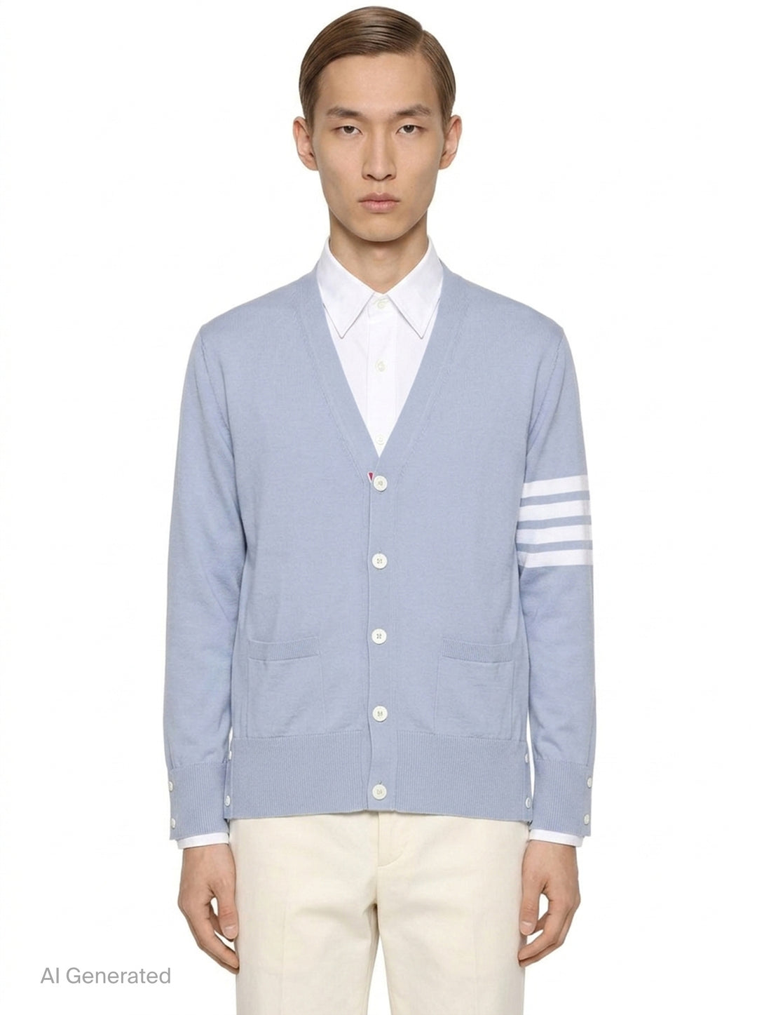 Classic V-Neck Cardigan | Thom Browne | Club21 - front