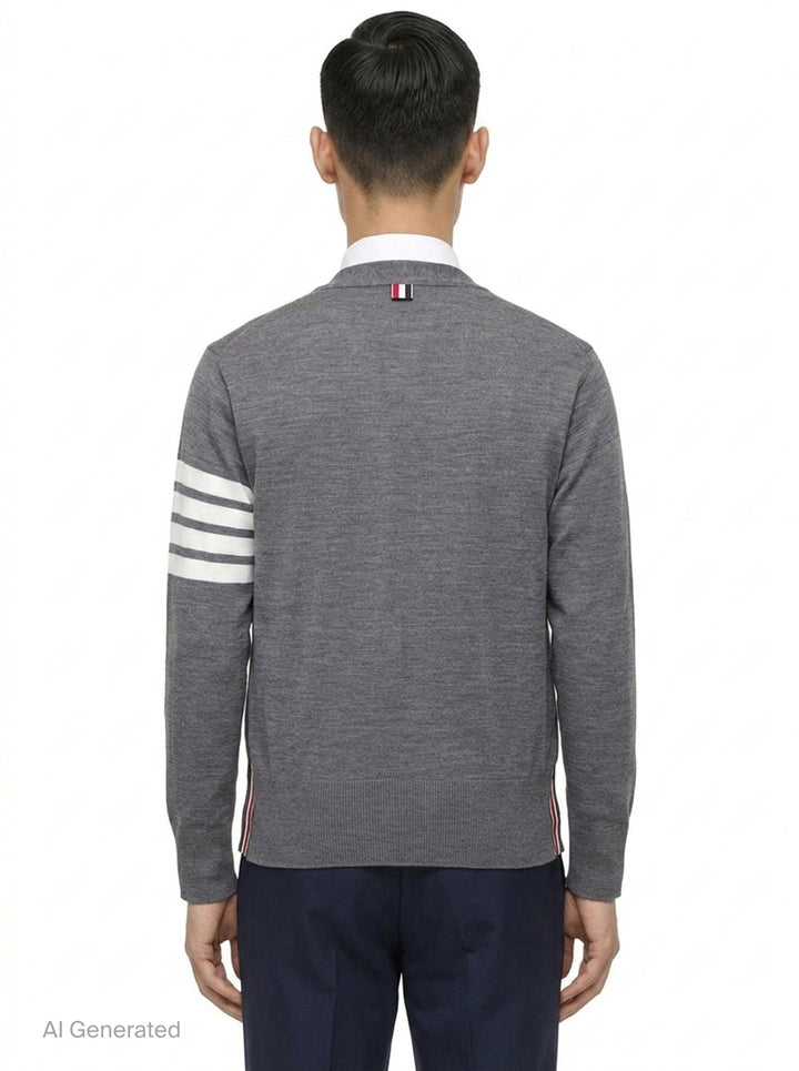 Classic V-Neck Cardigan | Thom Browne | Club21 - back
